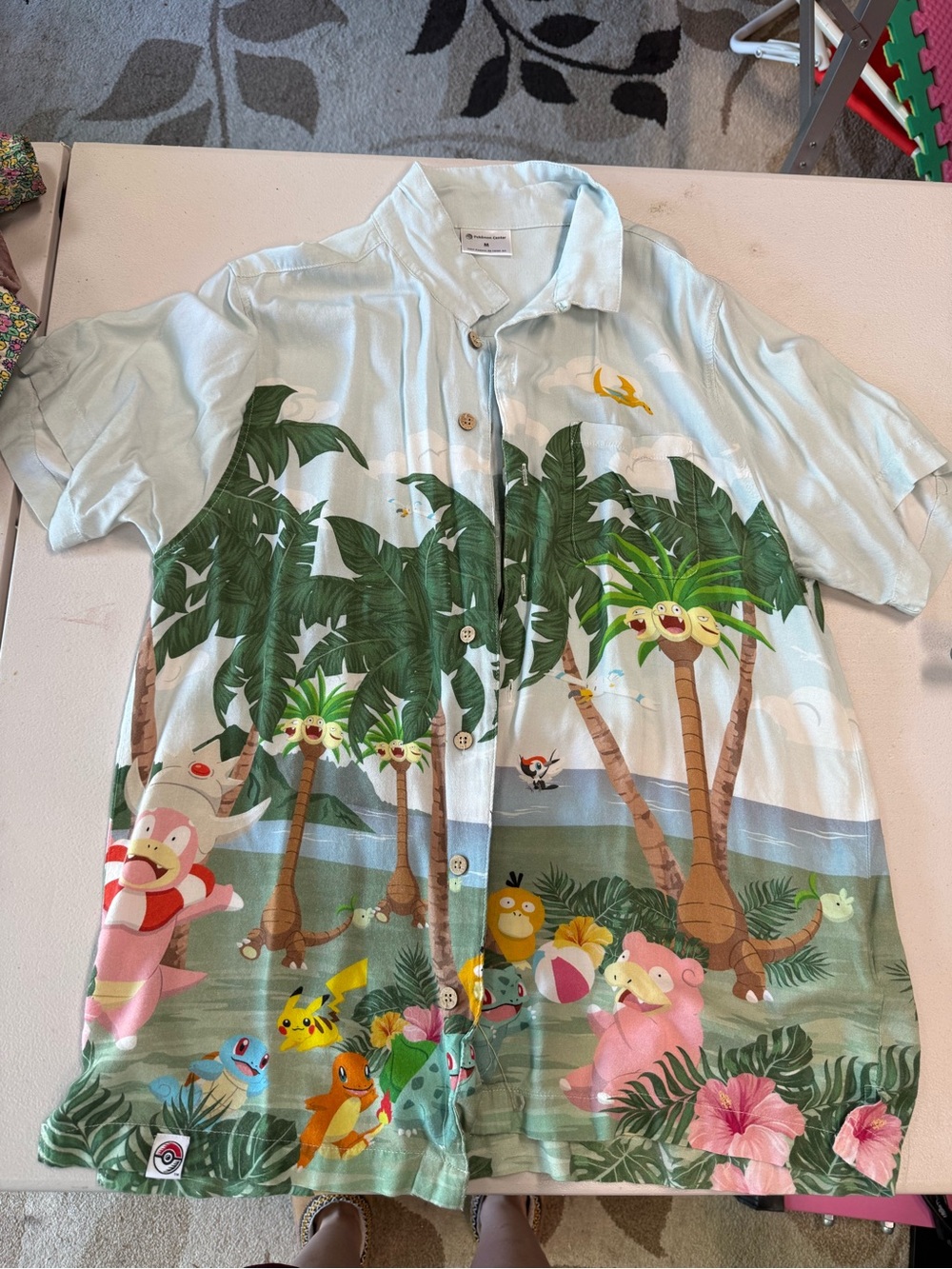 Pokémon Center Light Mint Button-Up Shirt
